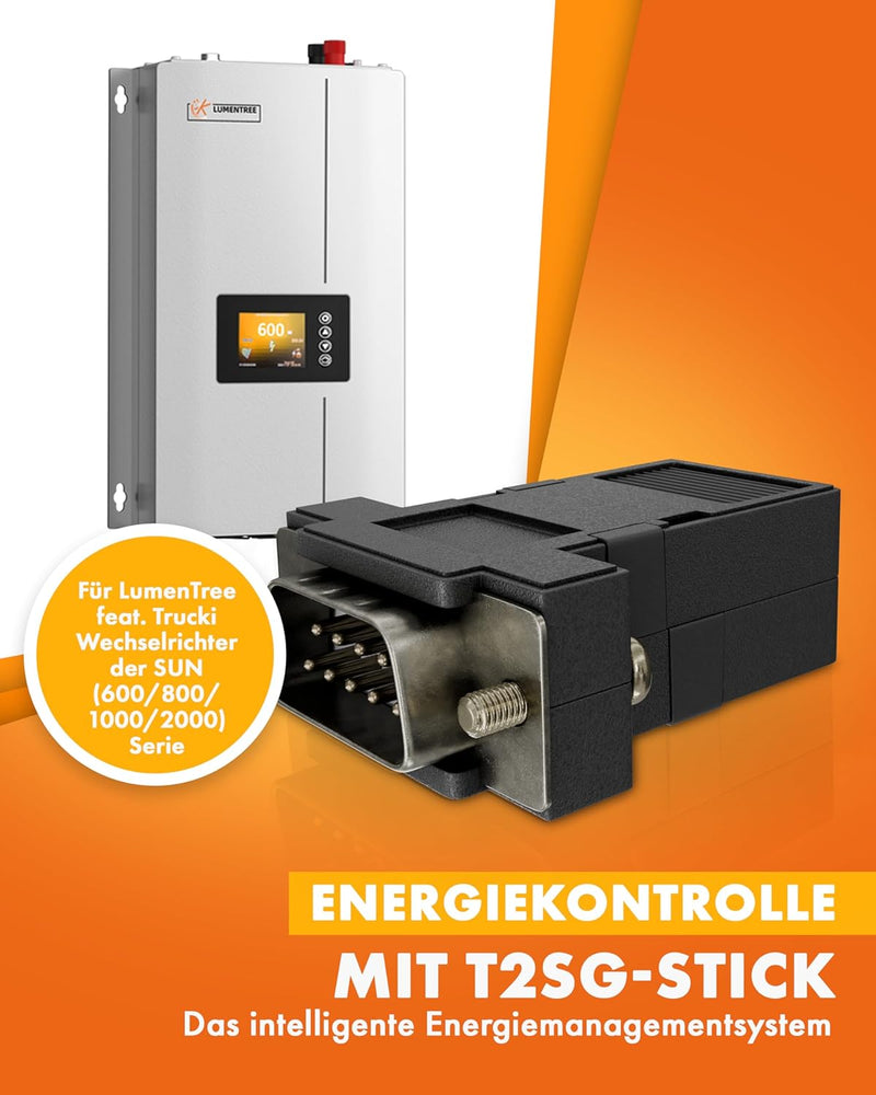 Lumentree SUN 600W SUN-600G2-M Netz-Wechselrichter mit T2SG-Dongle 2024 Version